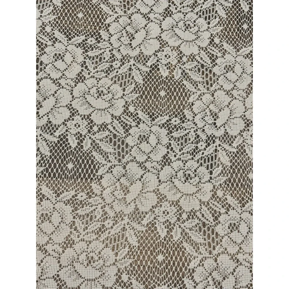 VTG 90s Ivory Rose Lace Curtain 2 Panels - Different Lengths Granny Cottagecore